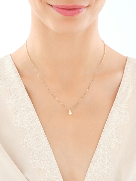 Złote kolczyki i zawieszka - komplet - łezki