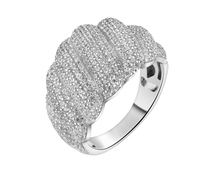 Stříbrný prsten se zirkony