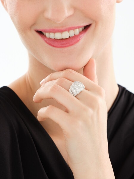 Pierścionek srebrny z cyrkoniami