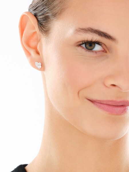 Kolczyki srebrne z cyrkoniami - serca