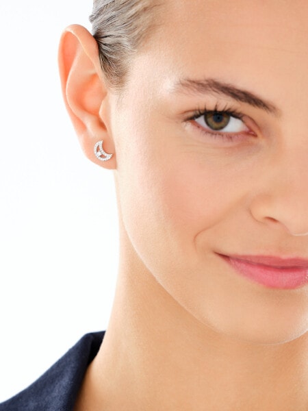 Kolczyki srebrne z cyrkoniami - Księżyce