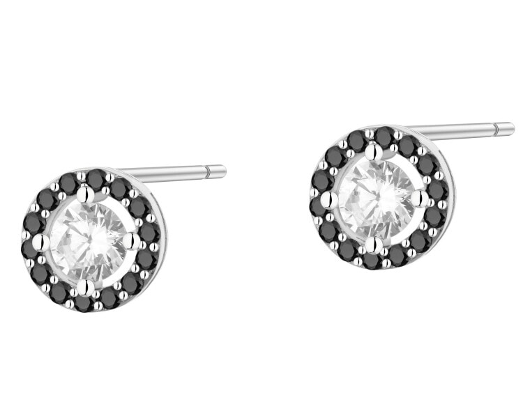 Kolczyki srebrne z cyrkoniami - koła