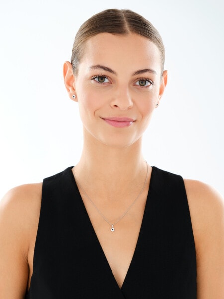 Zawieszka srebrna z cyrkoniami - kwiat