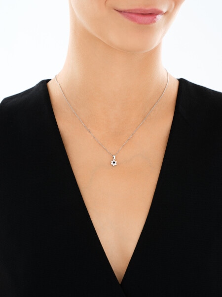 Zawieszka srebrna z cyrkoniami - kwiat