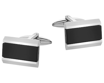 Manžetové knoflíčky z ušlechtilé oceli s onyxy