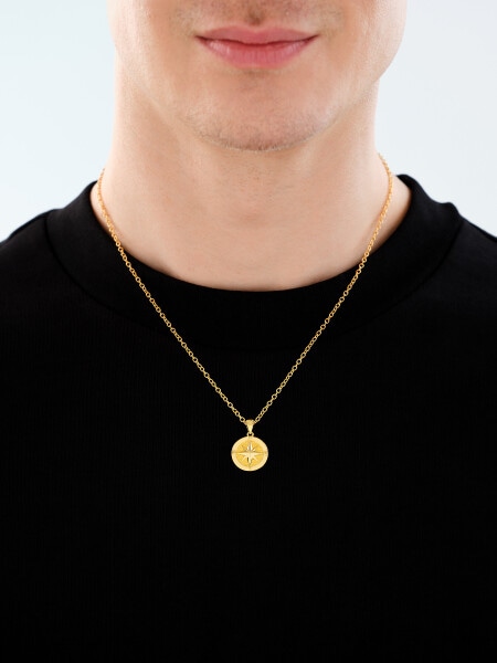 Pozlacený stříbrný náhrdelník - kompas