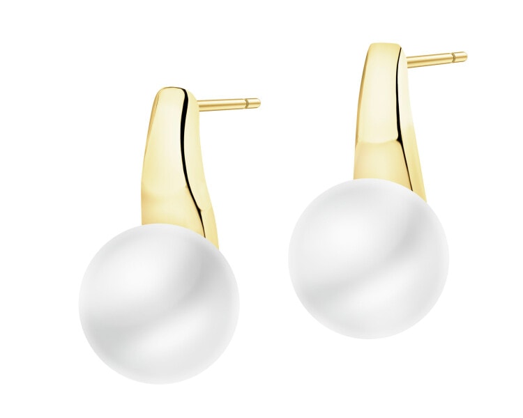 Złote kolczyki z perłą