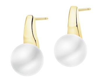 Złote kolczyki z perłą