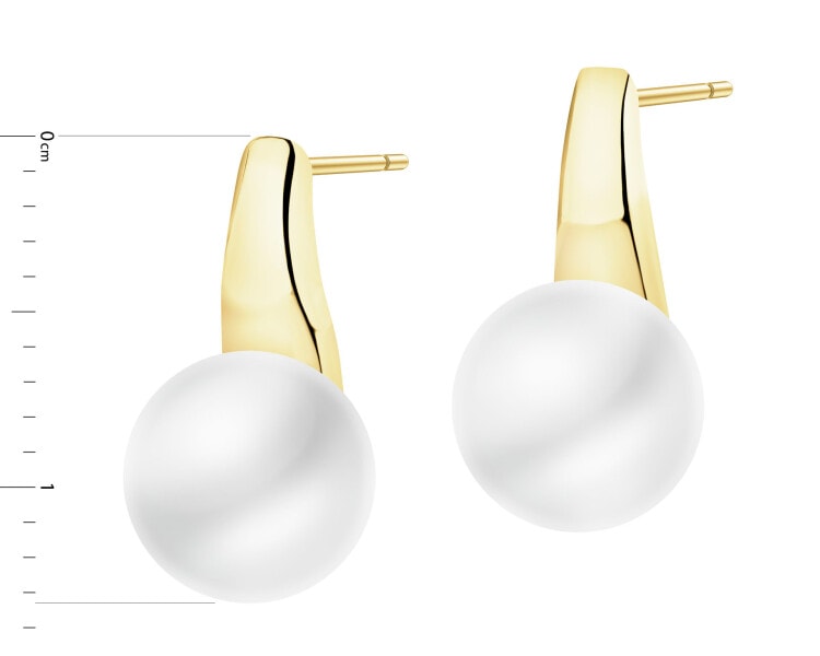 Złote kolczyki z perłą