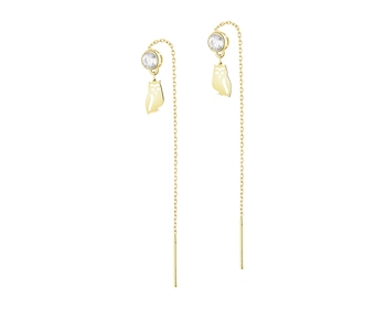 Zlaté náušnice se zirkony - sovy