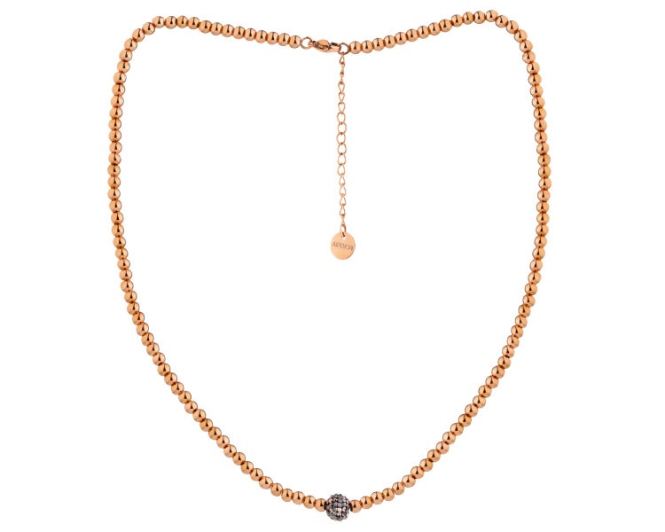 Naszyjnik ze stali szlachetnej z markasytami