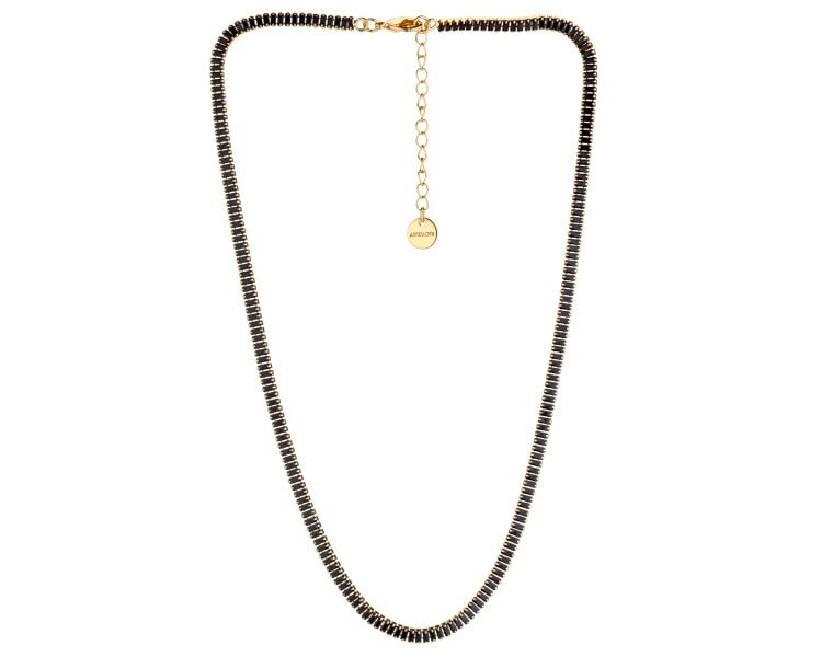 Naszyjnik z mosiądzu pozłacany z cyrkoniami