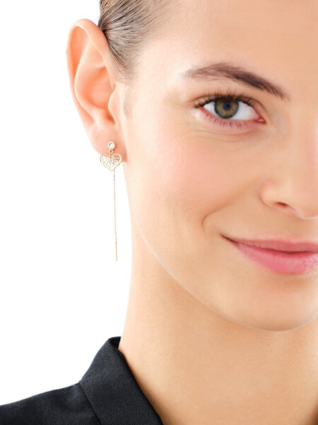 Zlaté náušnice se zirkony - srdce