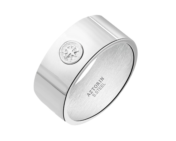 Obrączka ze stali szlachetnej - kompas