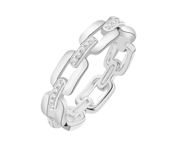 Obrączka srebrna z cyrkoniami