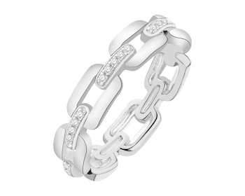 Stříbrný prsten se zirkony