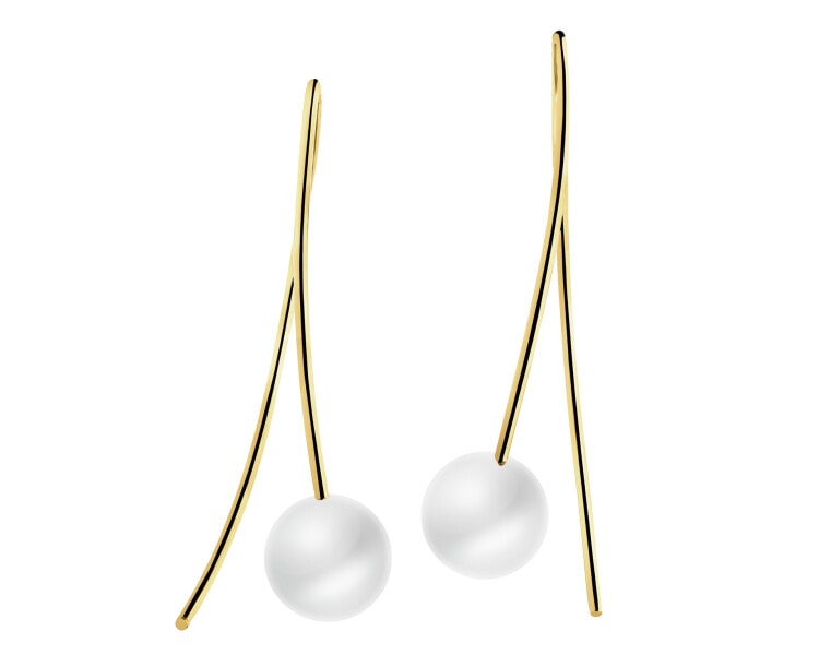 Złote kolczyki z perłami