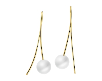 Złote kolczyki z perłami