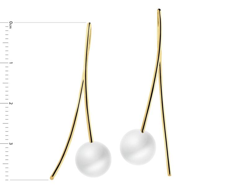 Złote kolczyki z perłami