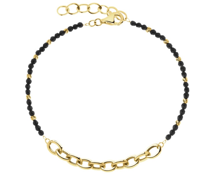 Złota bransoletka z onyksami