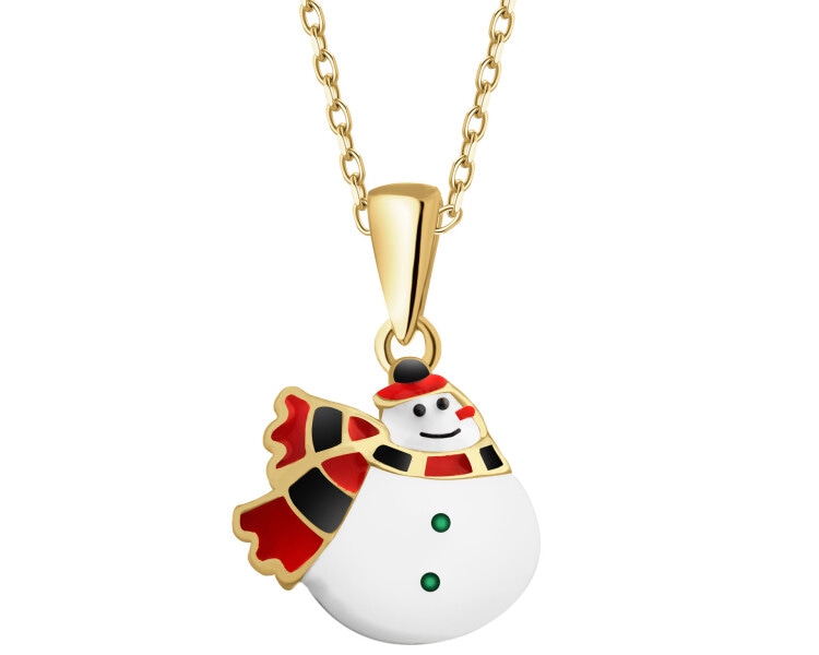 Zawieszka srebrna z emalią - bałwanek