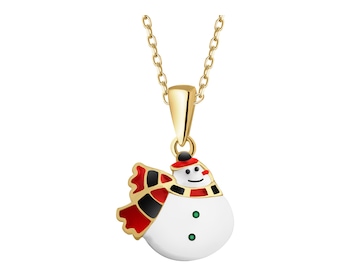 Zawieszka srebrna z emalią - bałwanek