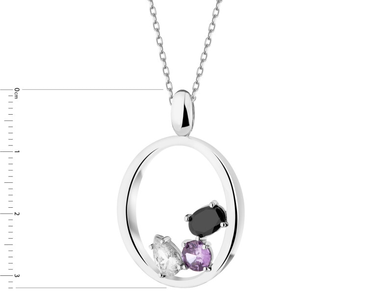 Naszyjnik z mosiądzu rodowany z cyrkoniami