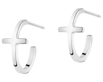 Stříbrné náušnice - kříže, kroužky