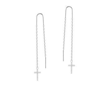 Kolczyki srebrne z cyrkoniami - krzyże