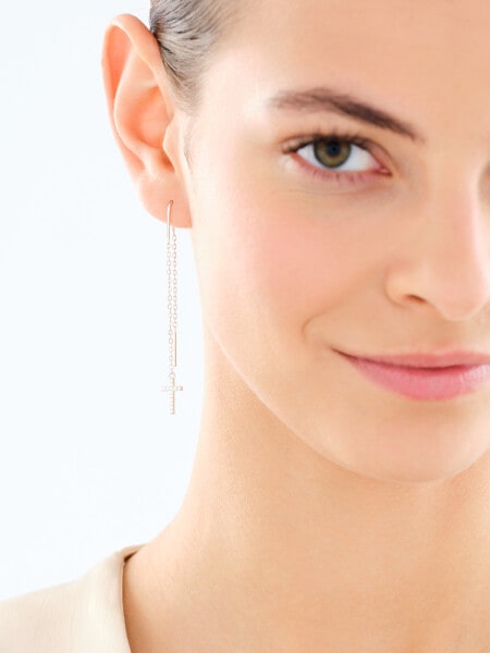 Kolczyki srebrne z cyrkoniami - krzyże