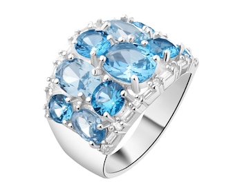 Stříbrný prsten se zirkony