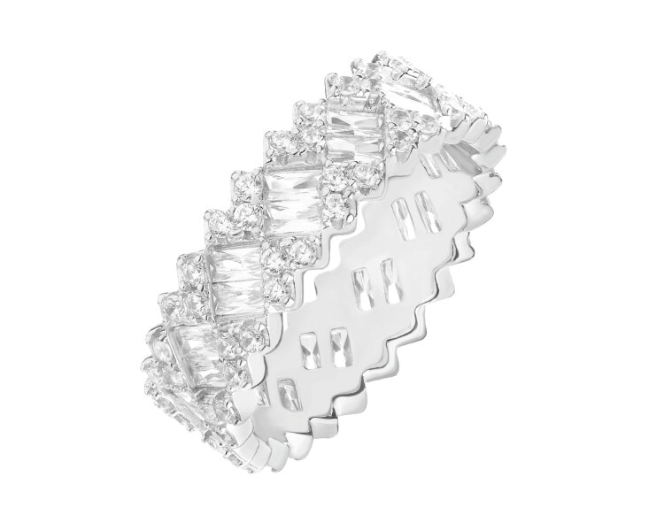 Pierścionek srebrny z cyrkoniami - Eternity