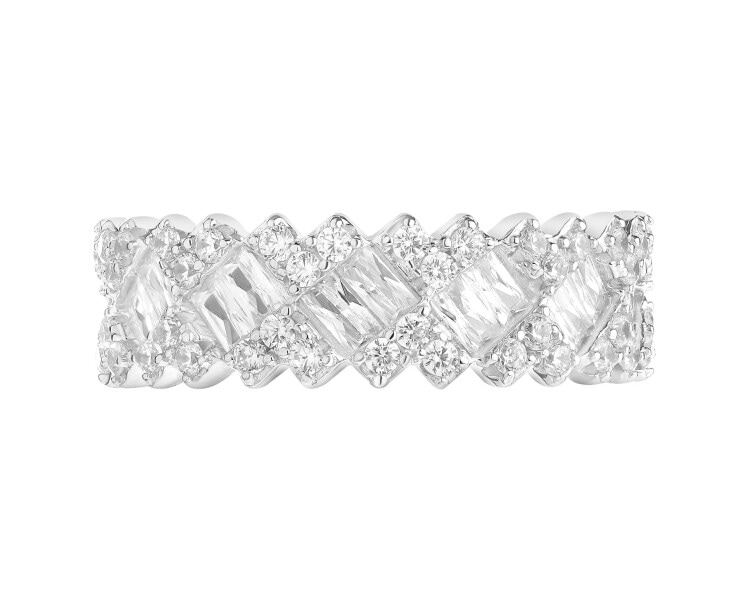 Pierścionek srebrny z cyrkoniami - Eternity