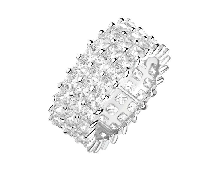 Pierścionek srebrny z cyrkoniami - Eternity