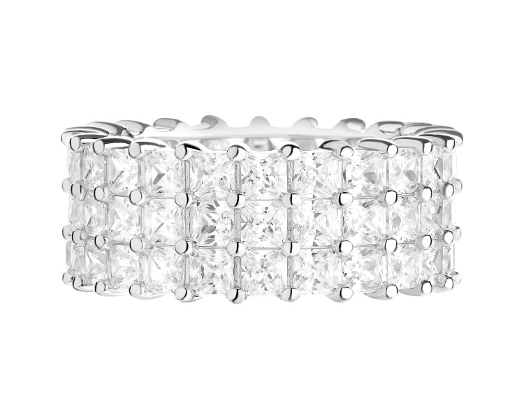 Pierścionek srebrny z cyrkoniami - Eternity