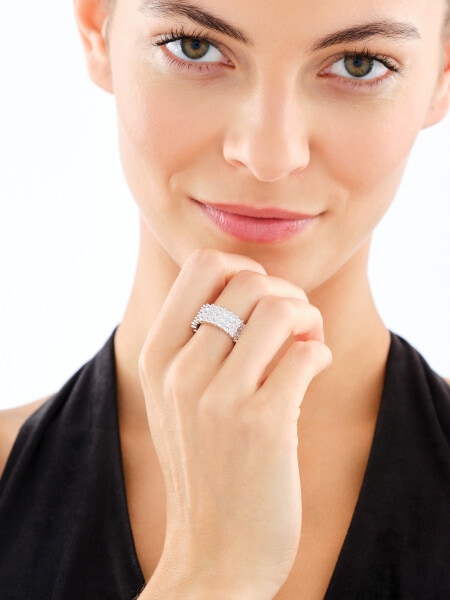 Pierścionek srebrny z cyrkoniami - Eternity