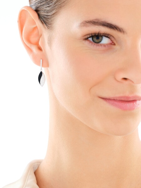 Kolczyki srebrne z cyrkoniami i emalią