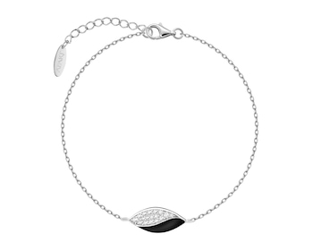 Bransoletka srebrna z cyrkoniami i emalią