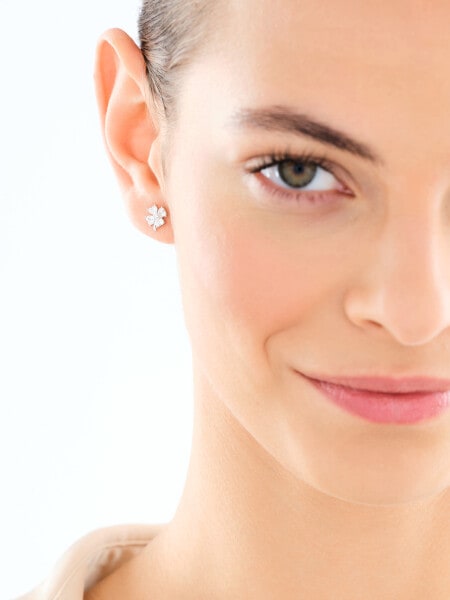 Kolczyki srebrne z cyrkoniami - koniczyny