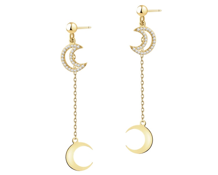 Kolczyki srebrne z cyrkoniami - Księżyce