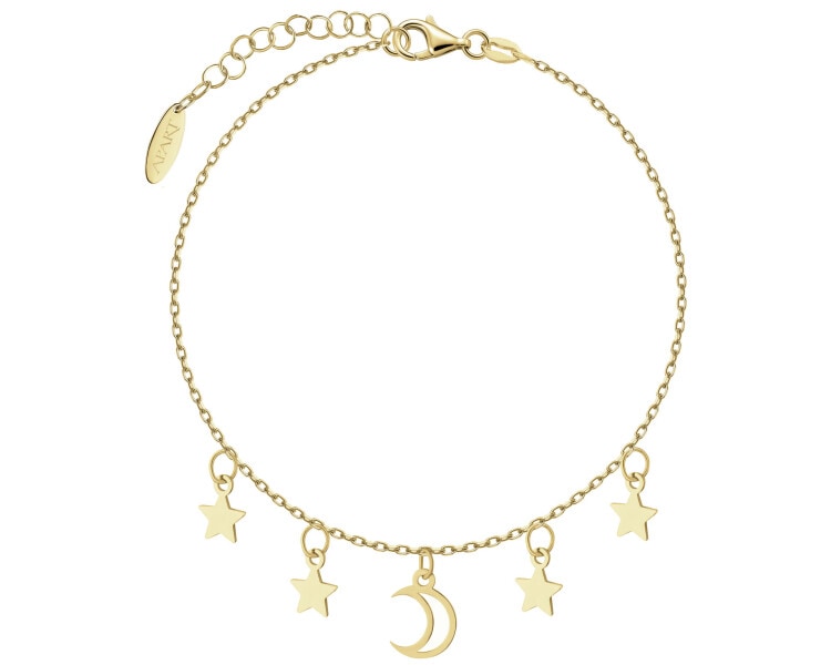 Bransoletka srebrna - gwiazdy, Księżyc