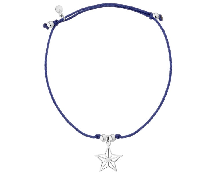 Bransoletka z elementami srebra - gwiazda