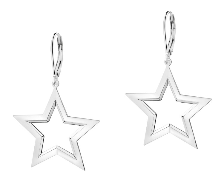 Kolczyki srebrne - gwiazdy
