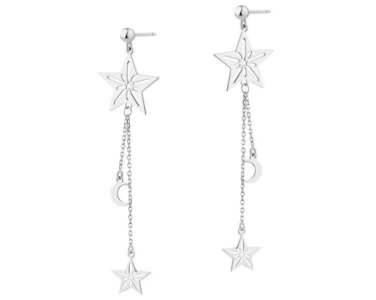 Kolczyki srebrne - gwiazdy, Księżyce