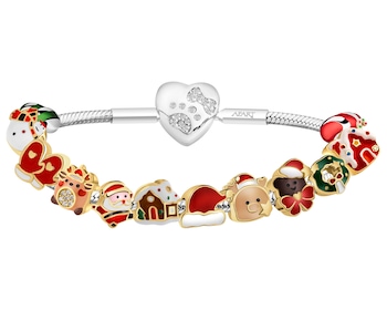 Stříbrný dětský náramek Beads - sada - Vánoce