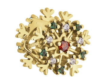 Stříbrný přívěsek Beads se zirkony - sněhová vločka