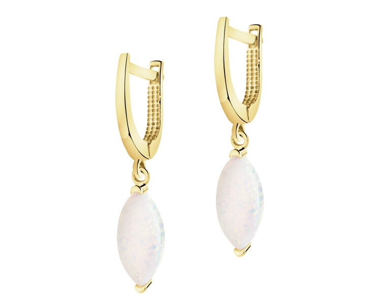 Złote kolczyki z opalitami