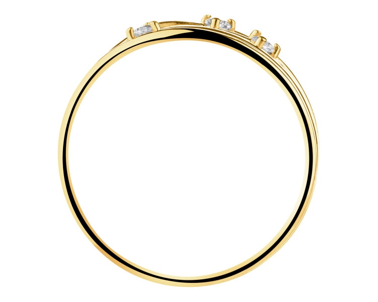 Złoty pierścionek z cyrkoniami