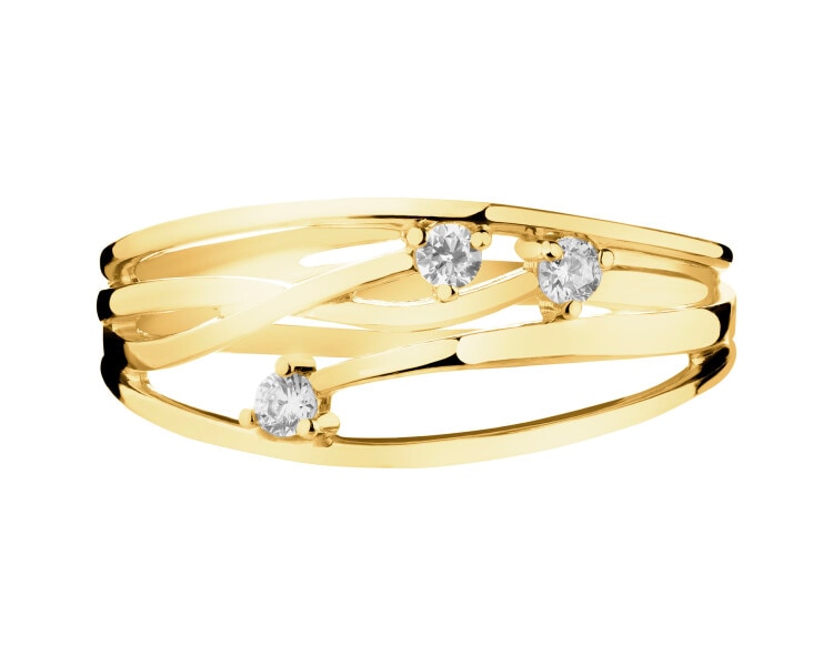 Złoty pierścionek z cyrkoniami