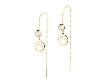 Złote kolczyki z cyrkoniami - łapki